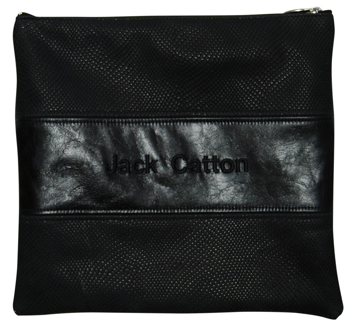 3 stripe leather Tallis and Tefillin bag with black snake and black distressed leather - Simcha Couture