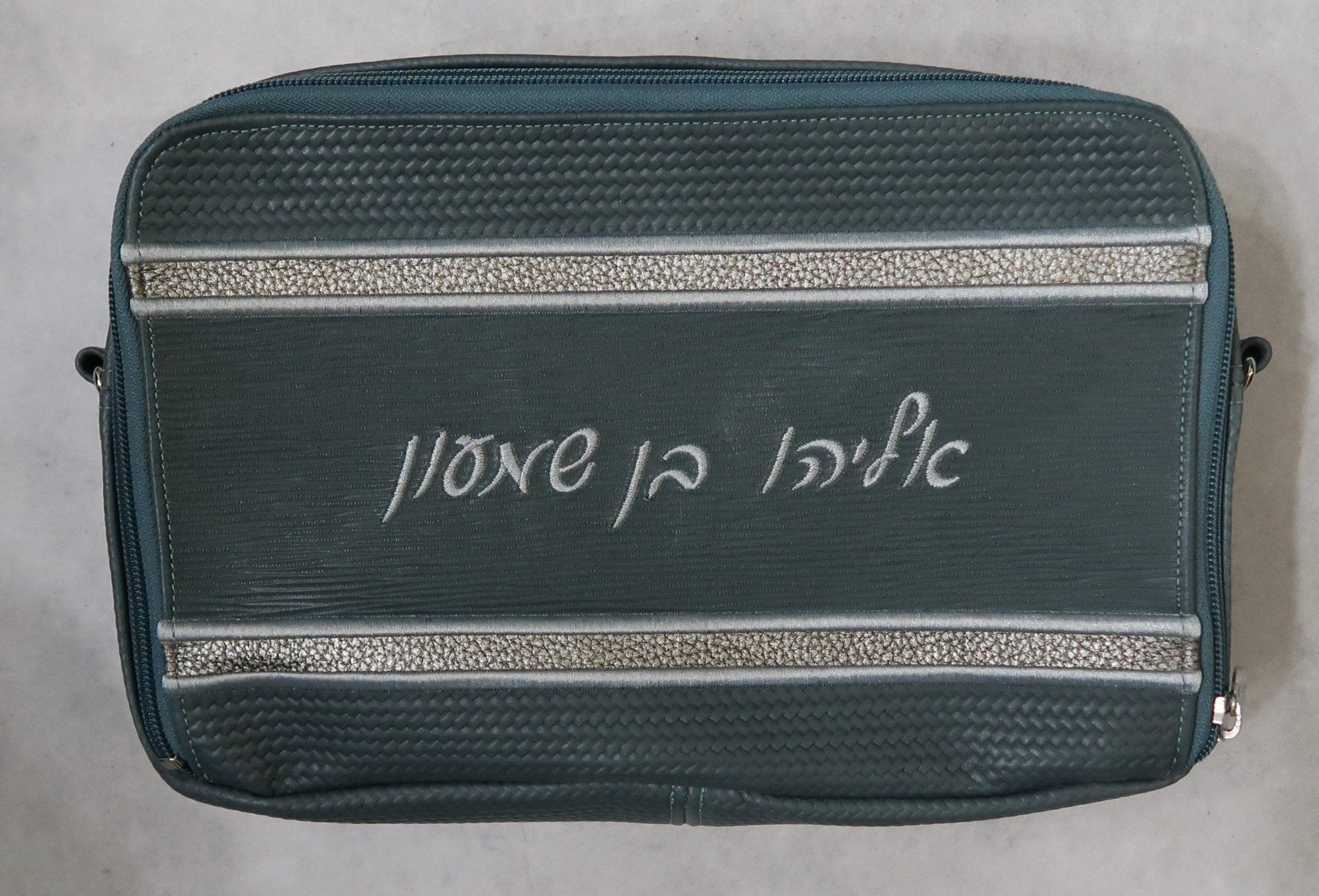 5 stripe compact bag with embroidered stitching to connect the design - Simcha Couture