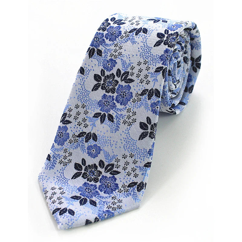 Flower Tie White/Blue