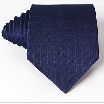 Men's blue tie with square pattern