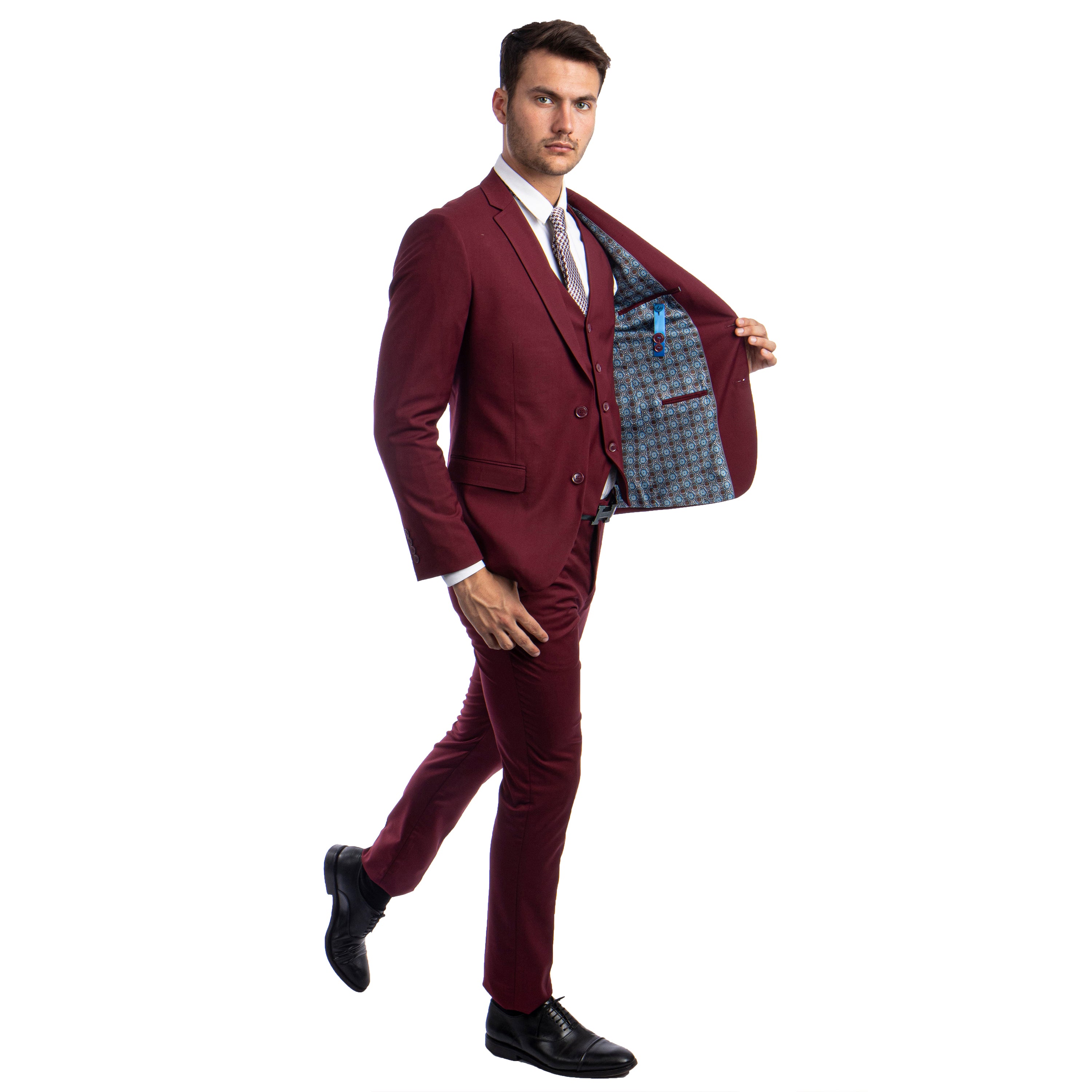 Men's Skinny-Fit Solid 3pc Suit