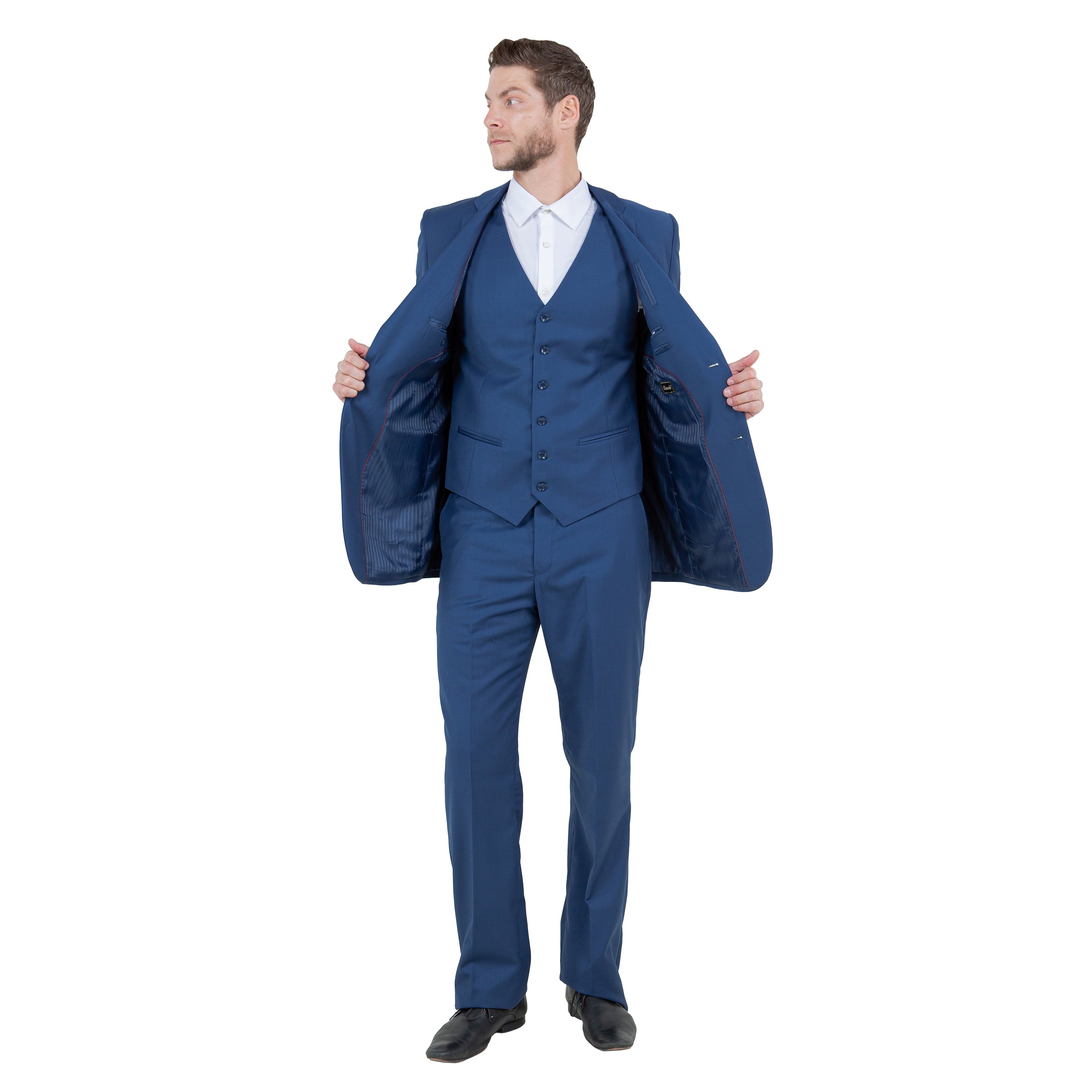 Men's Modern-Fit 3-Piece Suit Set w/ Jacket, Vest and Pants