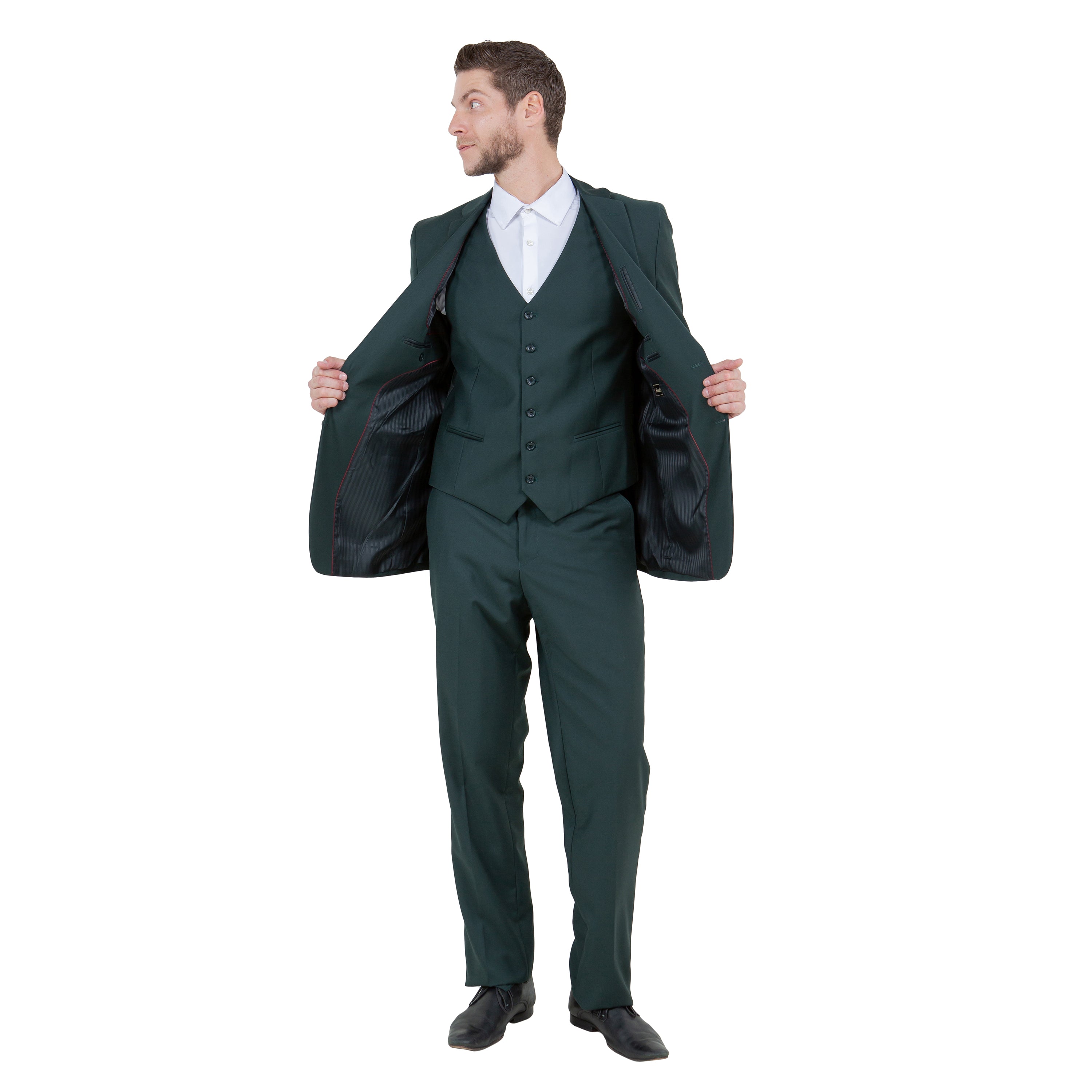 Men's Modern-Fit 3-Piece Suit Set w/ Jacket, Vest and Pants