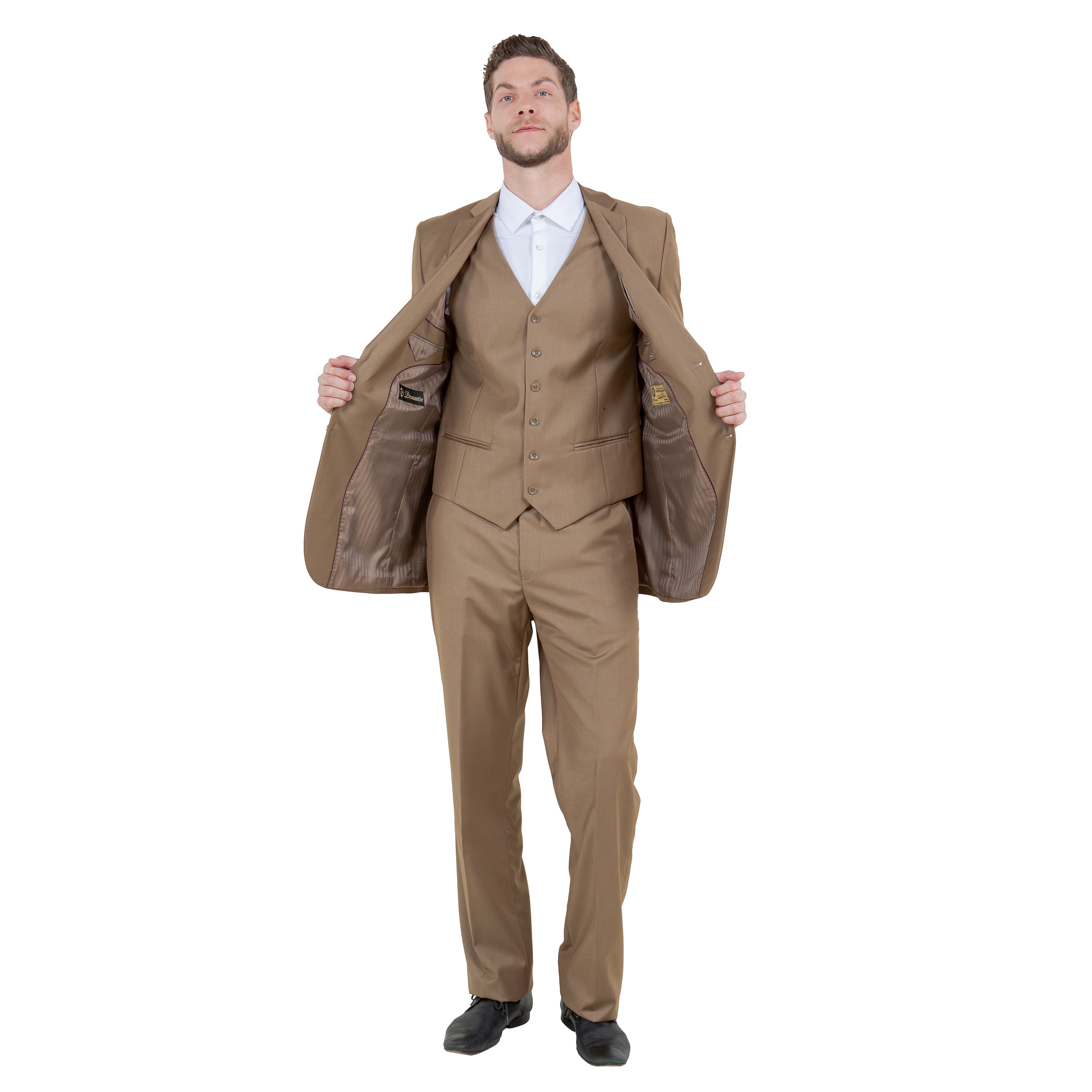 Men's Modern-Fit 3-Piece Suit Set w/ Jacket, Vest and Pants