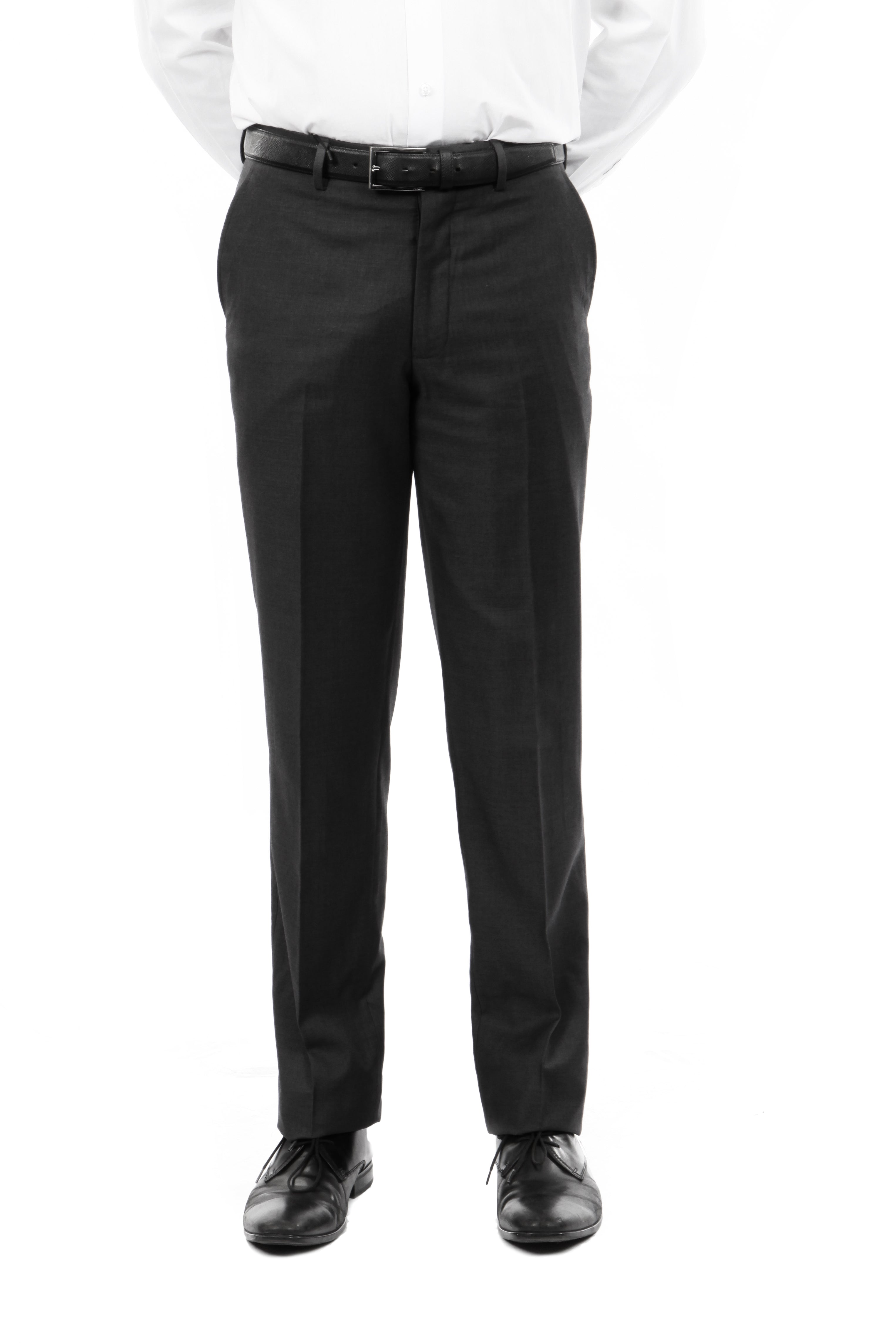 Slim Fit Hemmed Bottom Dress Pants Solid Black Slim Fit Hemmed Bottom Dress Pants Solid Black