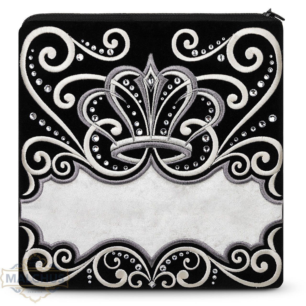 Bag #810 Black Velvet & Silver Emb - Simcha Couture