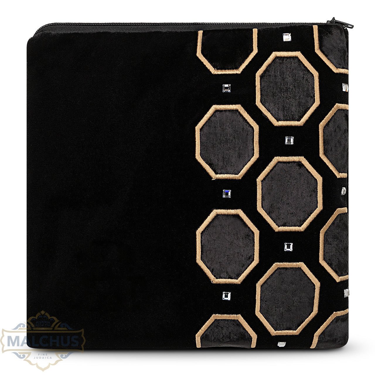 Bag #815 Black Velvet & Gold Emb - Simcha Couture
