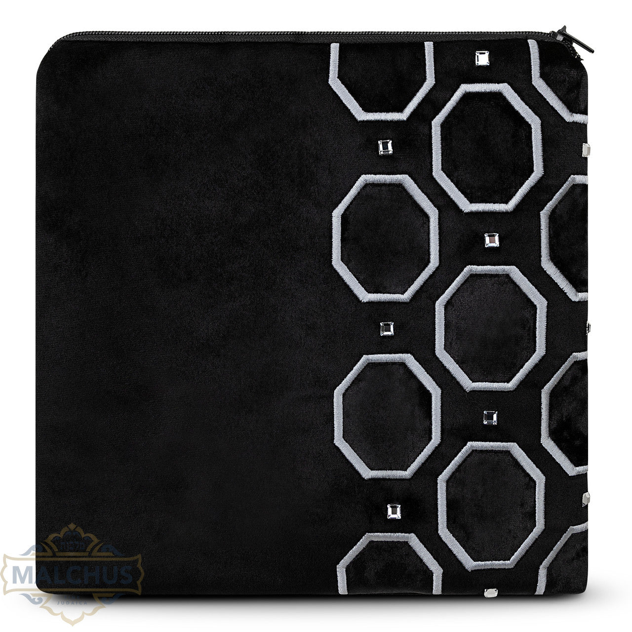 Bag #816 Black Velvet & Silver Emb - Simcha Couture