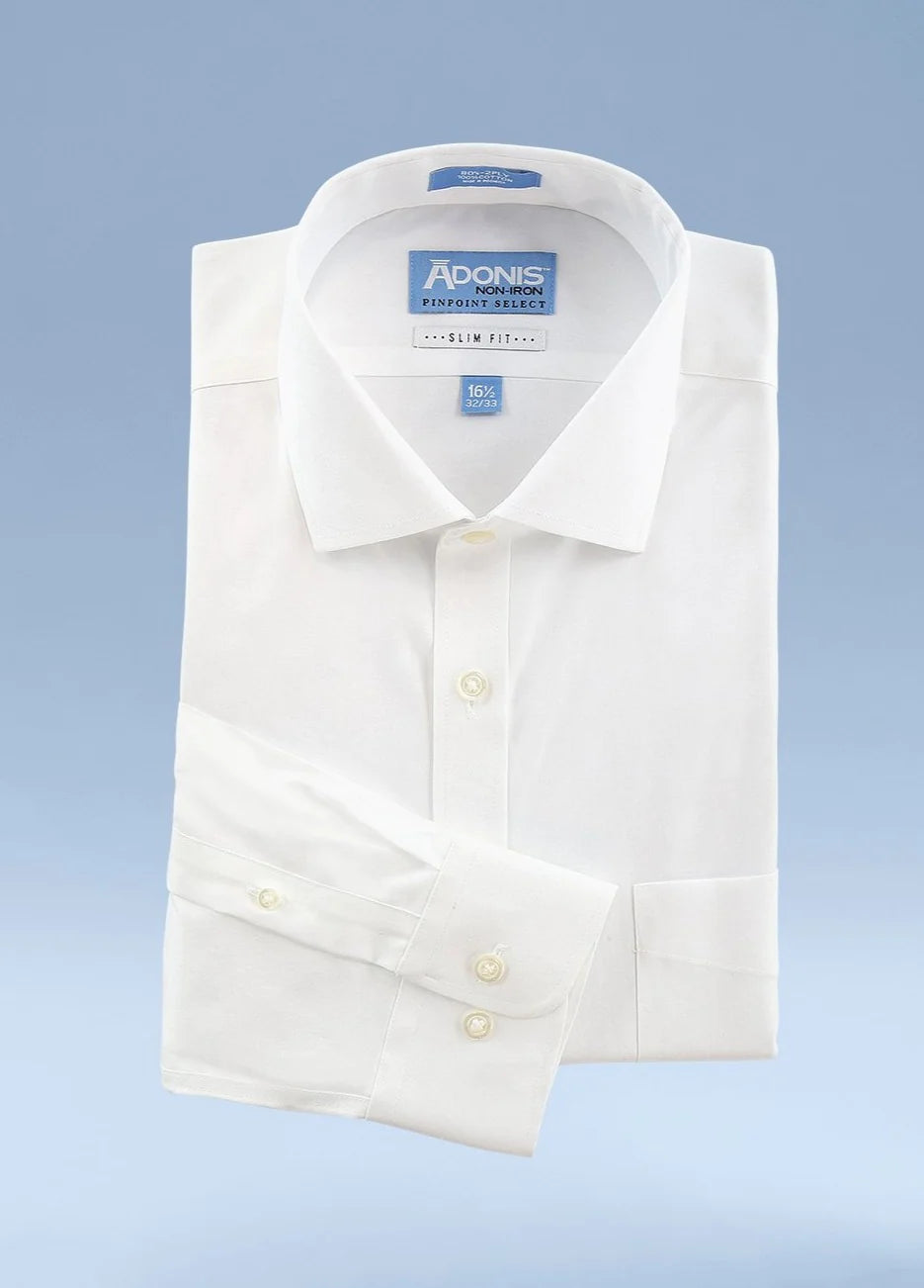 Mens Classic Fit Non Iron Cotton Pinpoint Dress Shirt