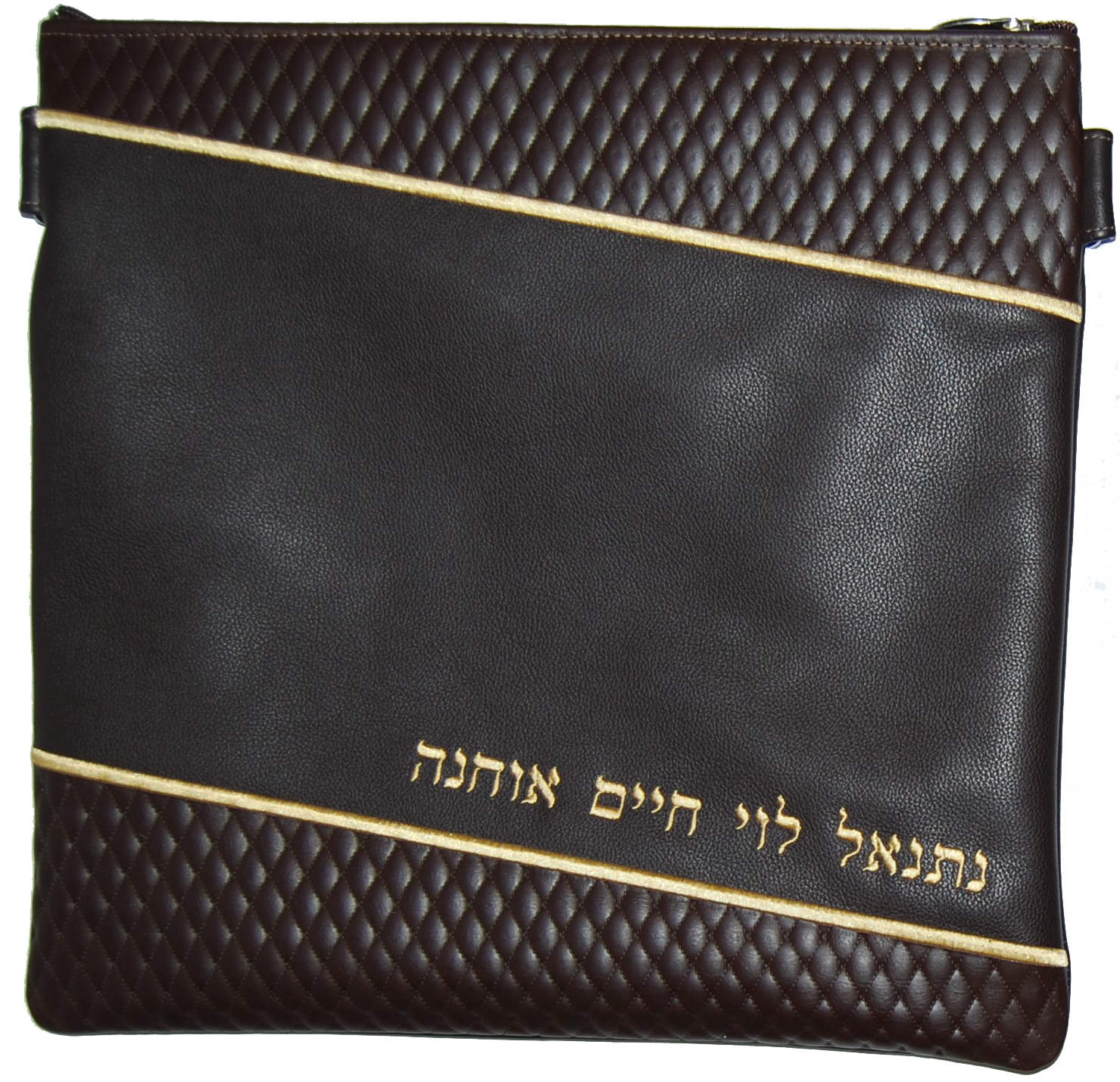 Leather Tallis & Tefilin Bag 3 Piece angle design
