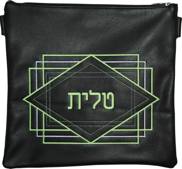 Square & Diamond frame Design leather tallis and tefillin bag