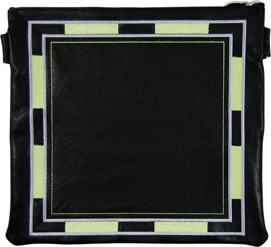 Classic Black Leather Tallis and Teffilin Bag Full Square Design