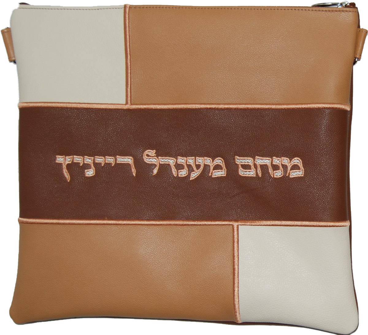 Colorblock Brick tallis and tefillin bag