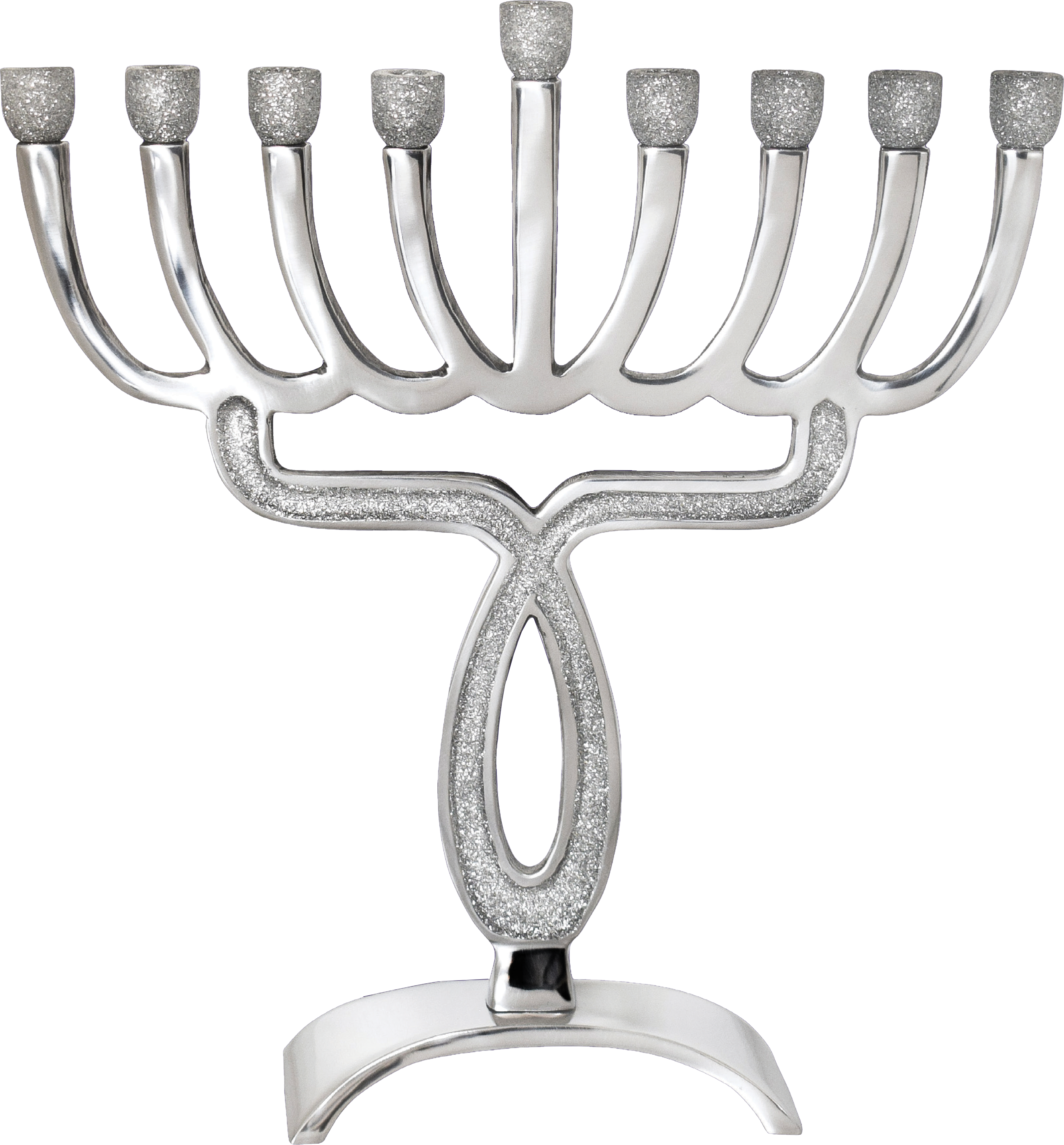 Aluminum Glitter Menorah- Silver
