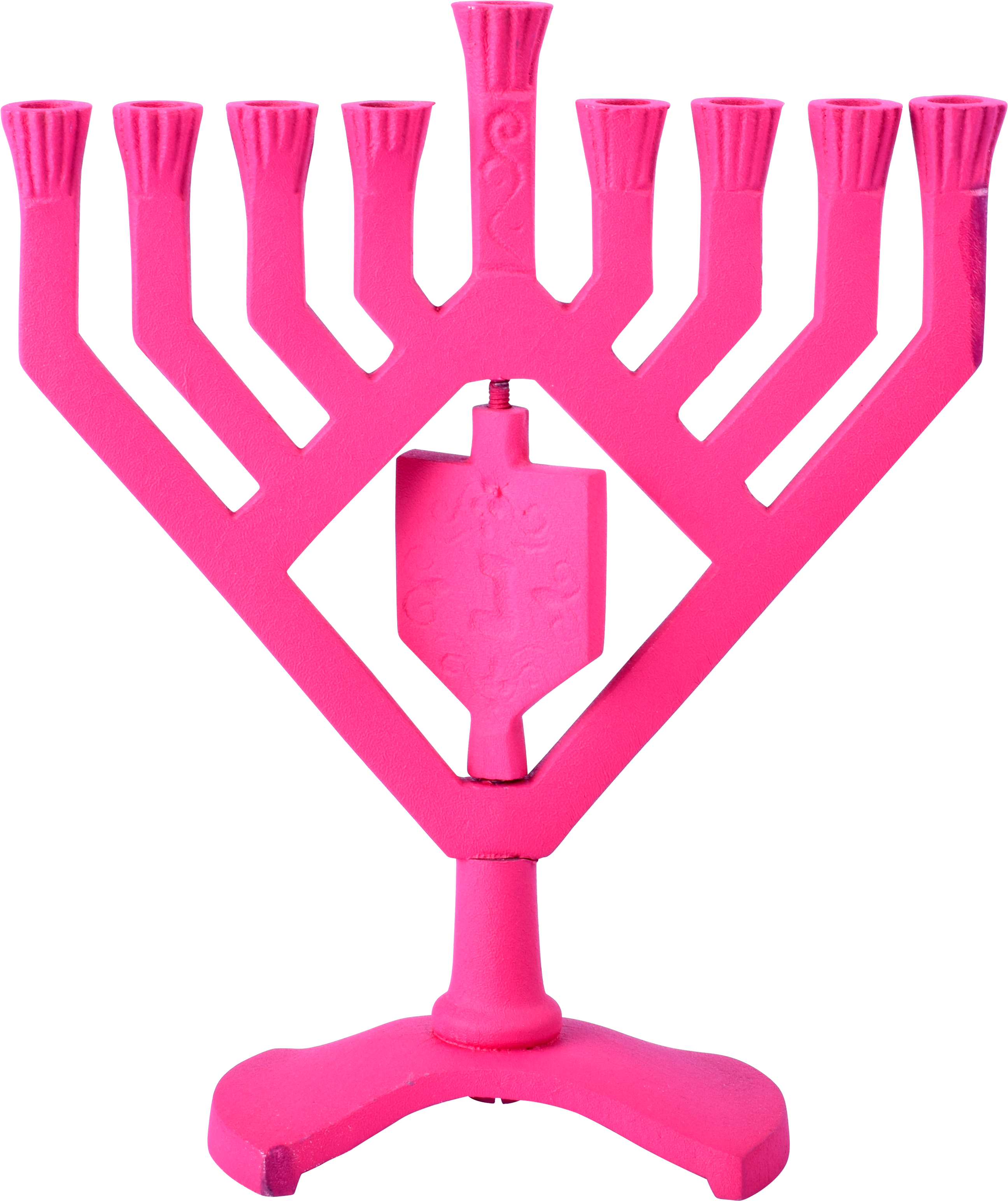 Spinning Dreidel Menorah - Pink