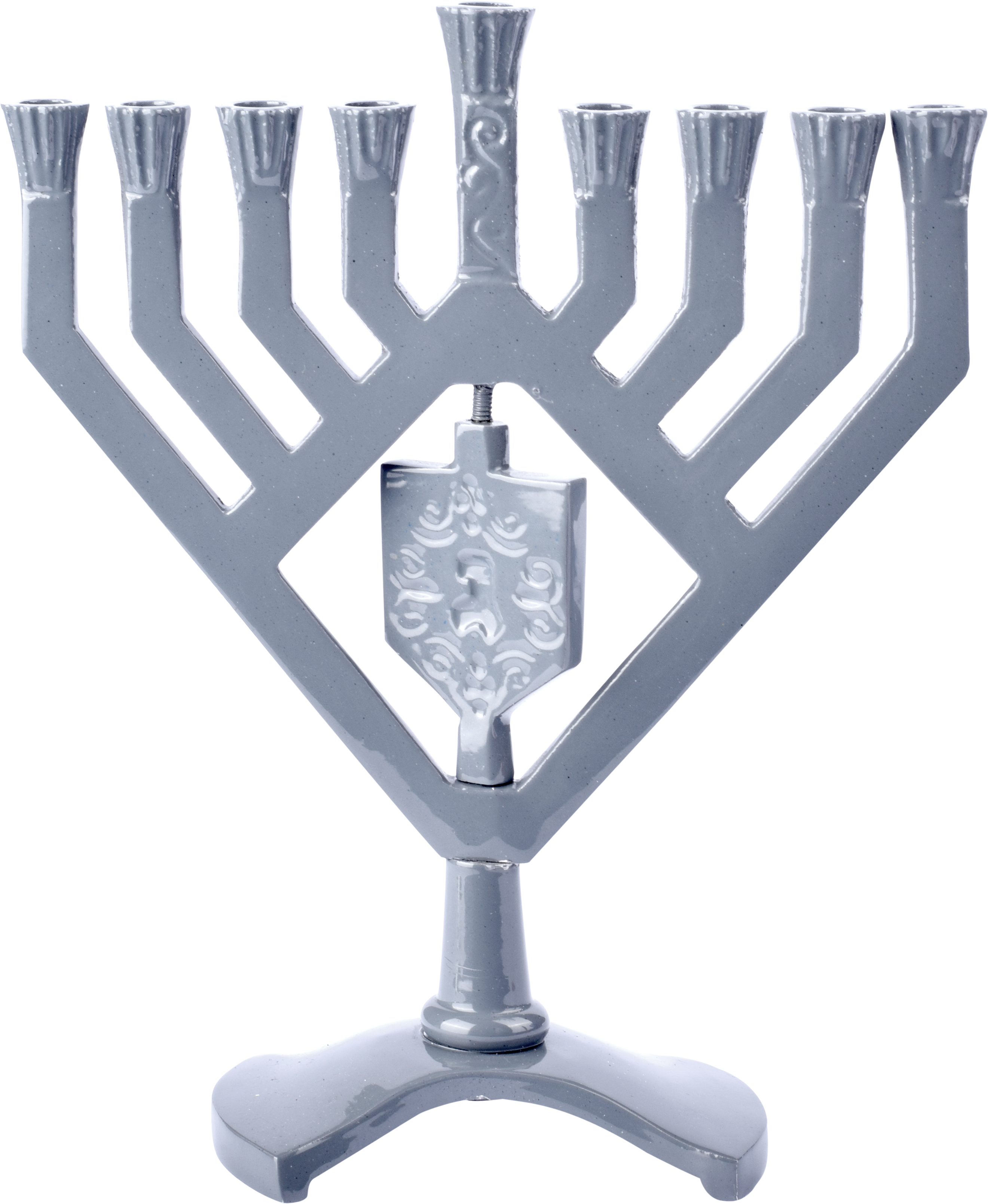 Spinning Dreidel Menorah - Gray