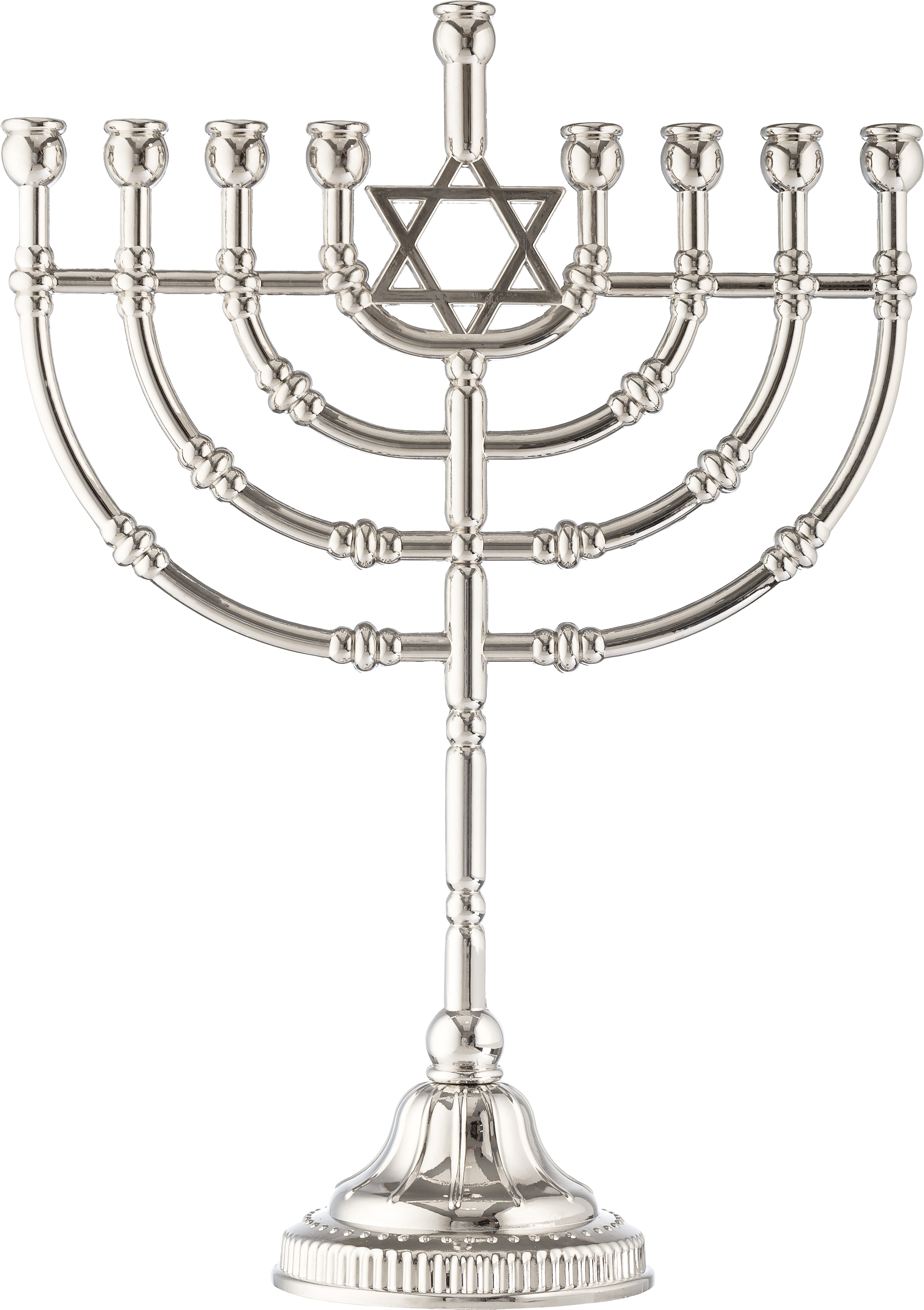 Traditional Menorah Silvertone Finish