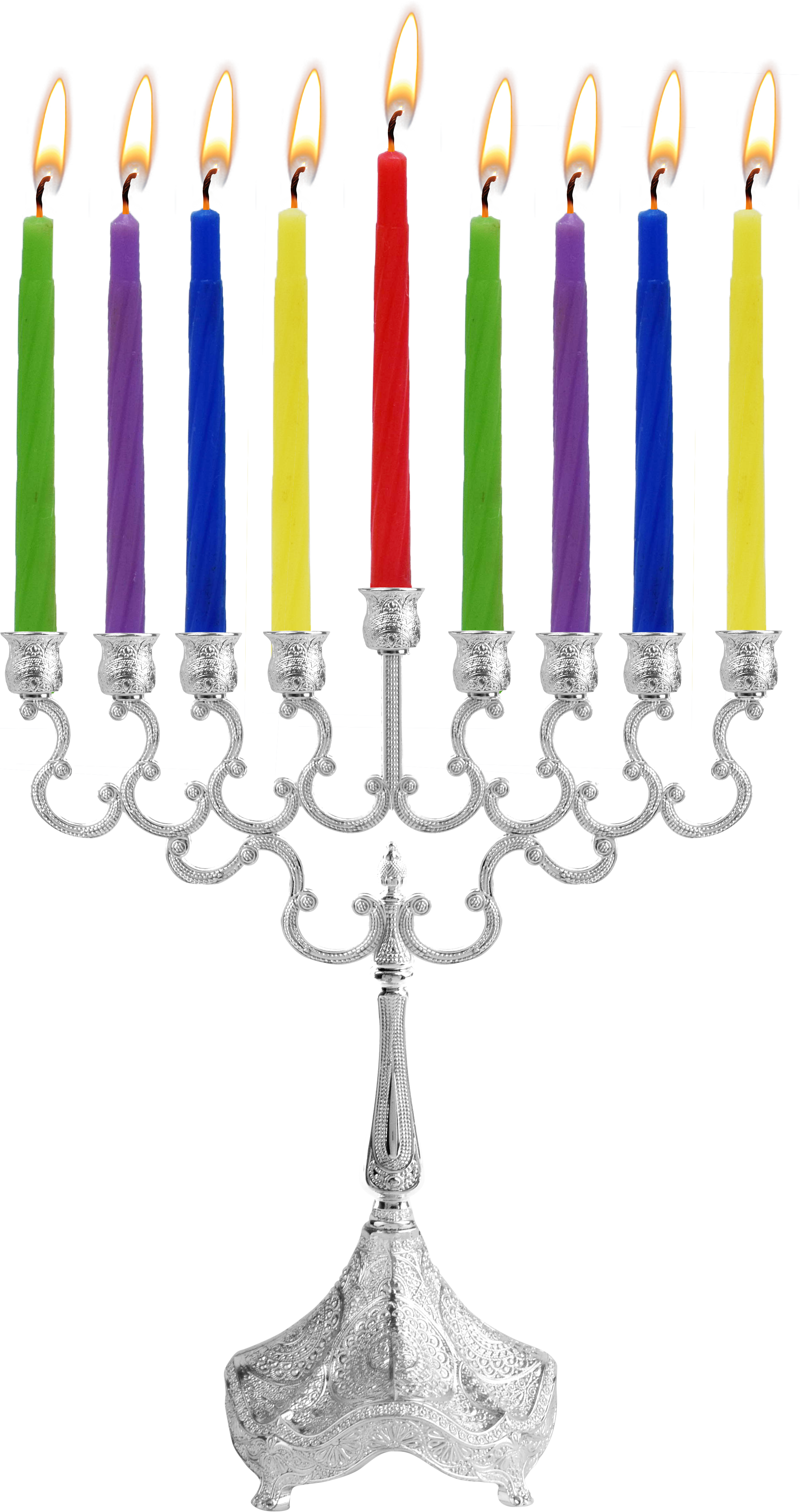 8" Silver Plated Candle Menorah