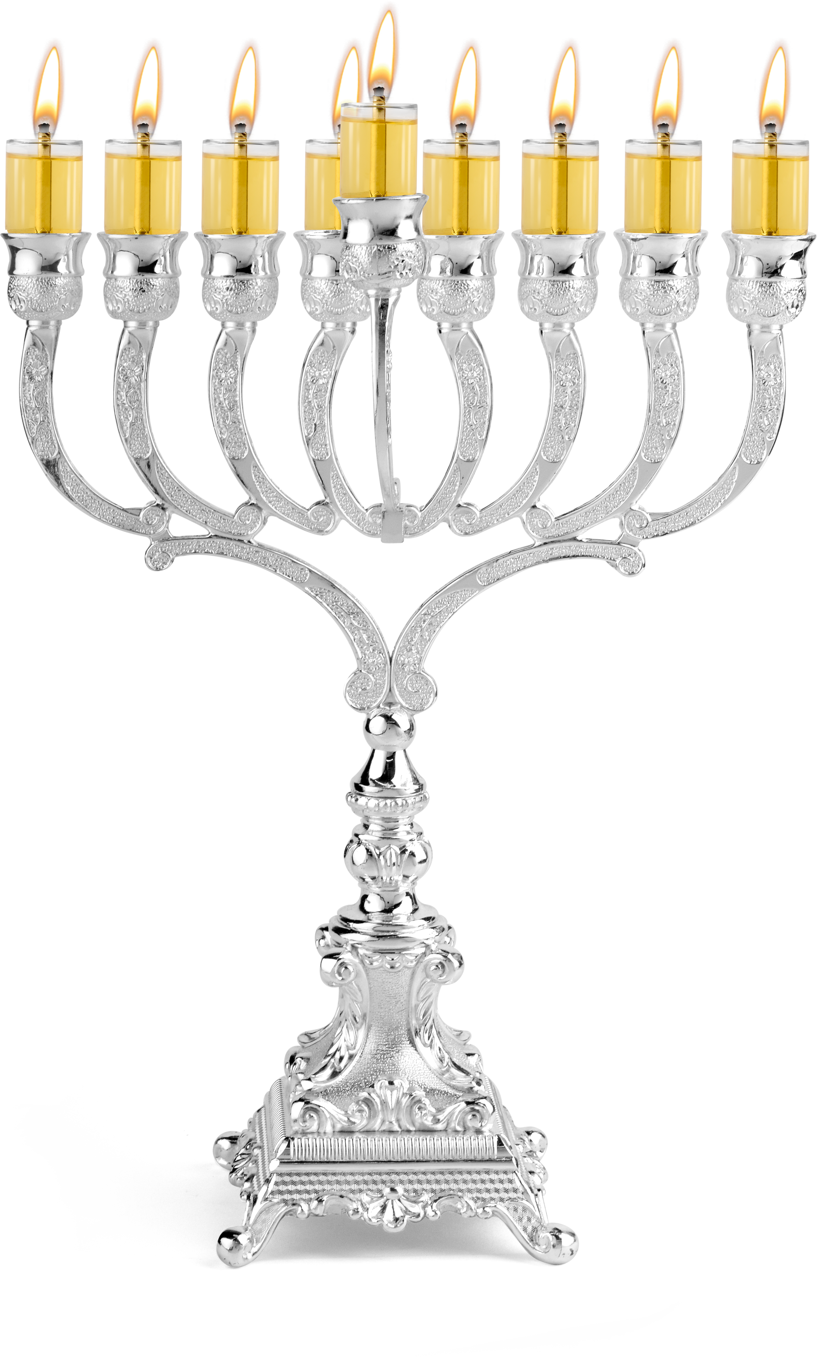 11" Silver Plated Oil Menorah