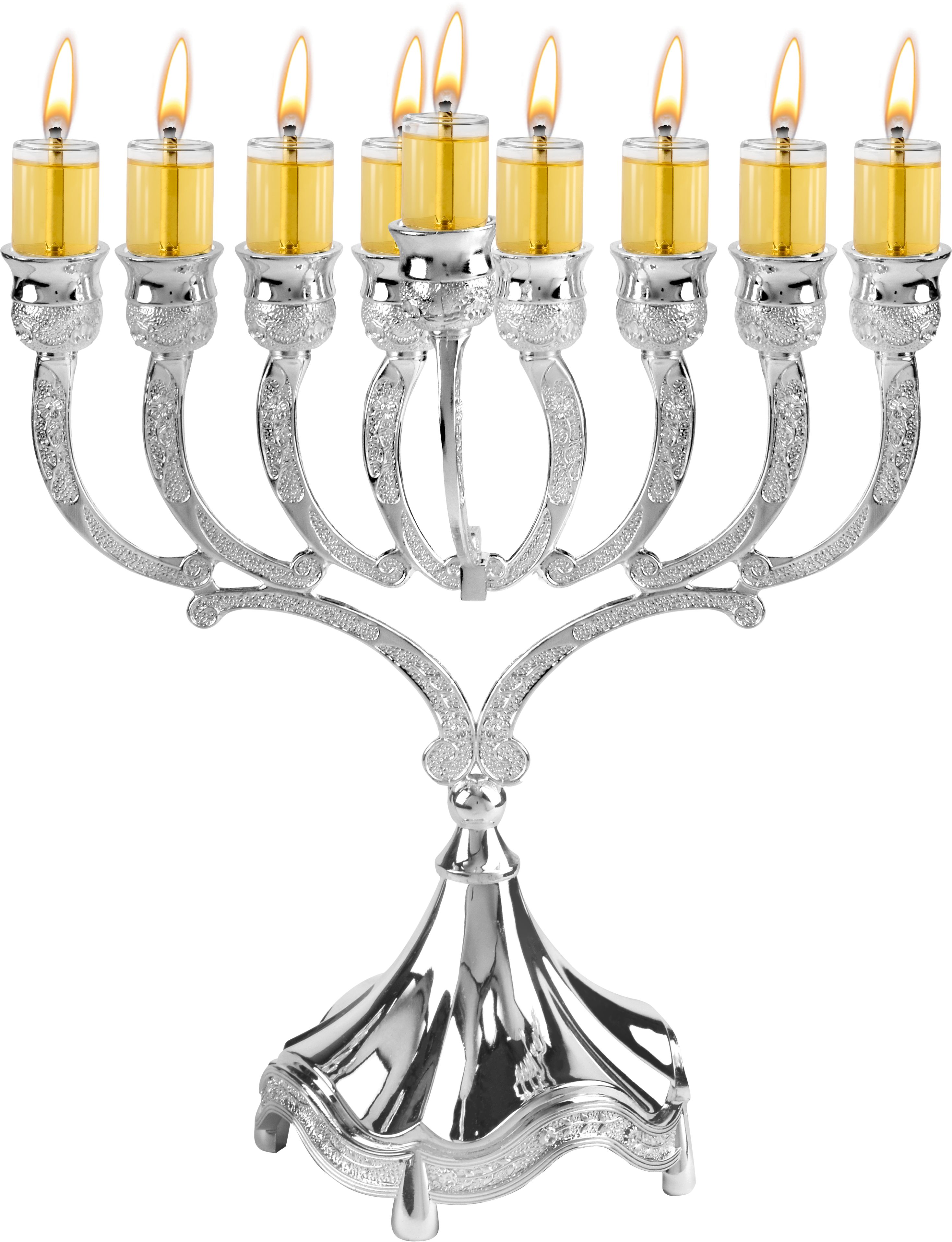 9" Silver Plated Oil Menorah