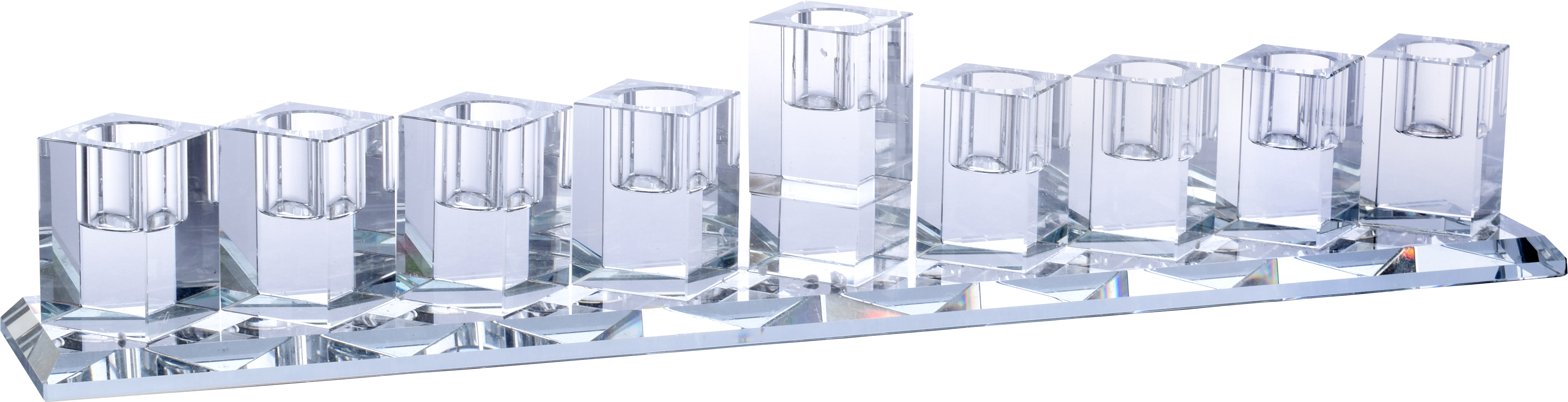 Crystal Glass Menorah - Long