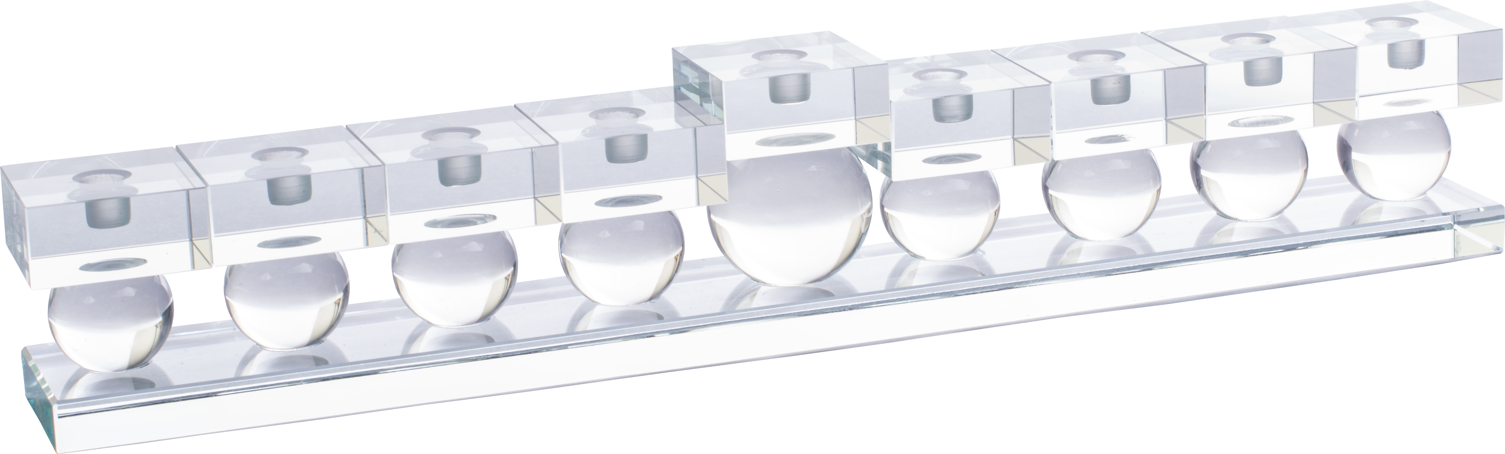 Crystal Glass Menorah - Long Balls