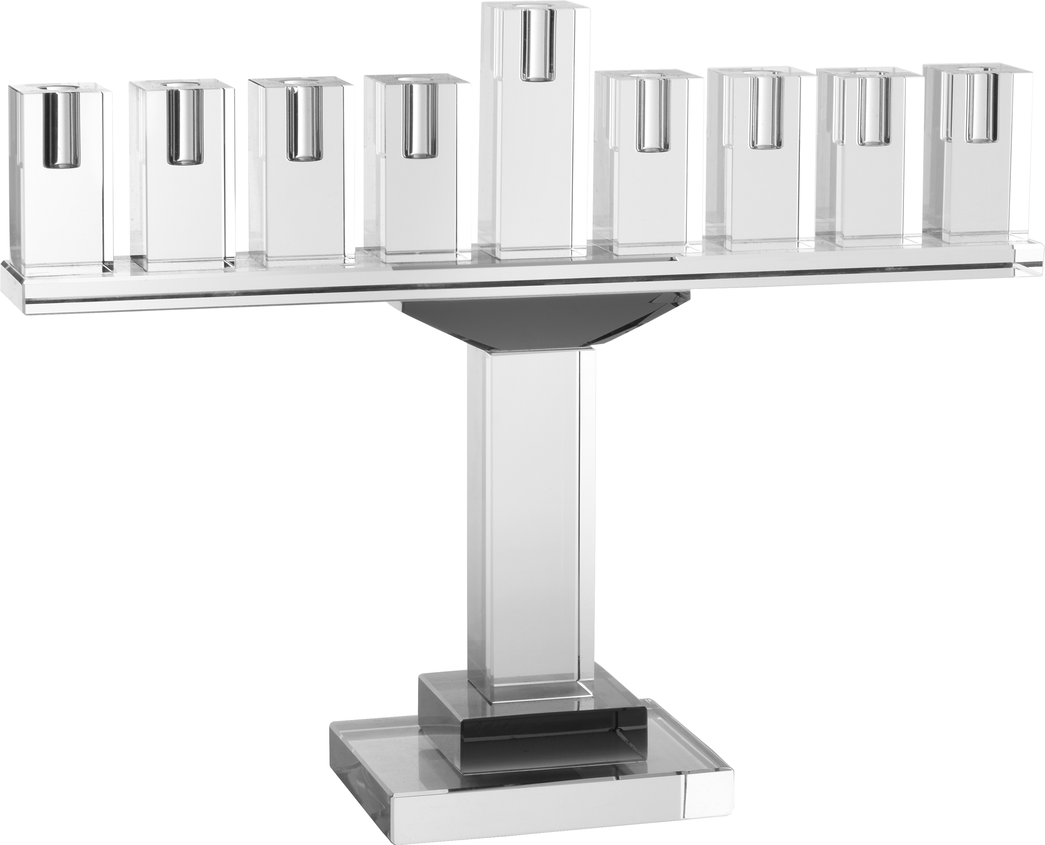Crystal Glass Menorah - Gray