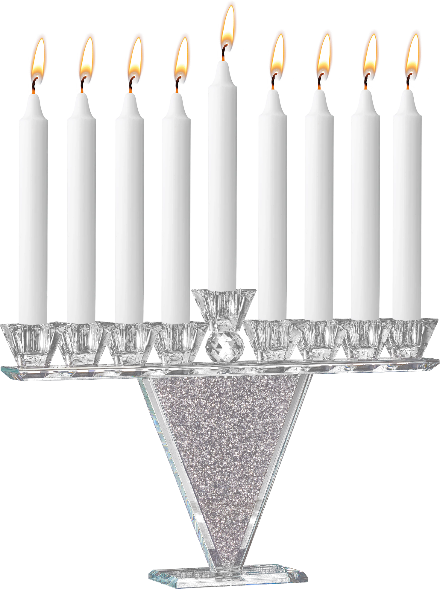Crystal Glass Menorah - Crystals