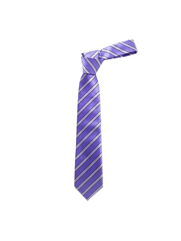 Boy's Shadow Stripes Purple Fashion Tie