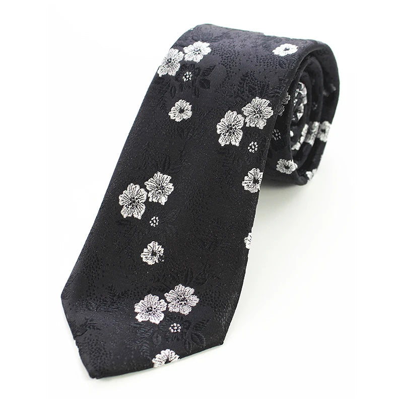 Flower Tie Black/White