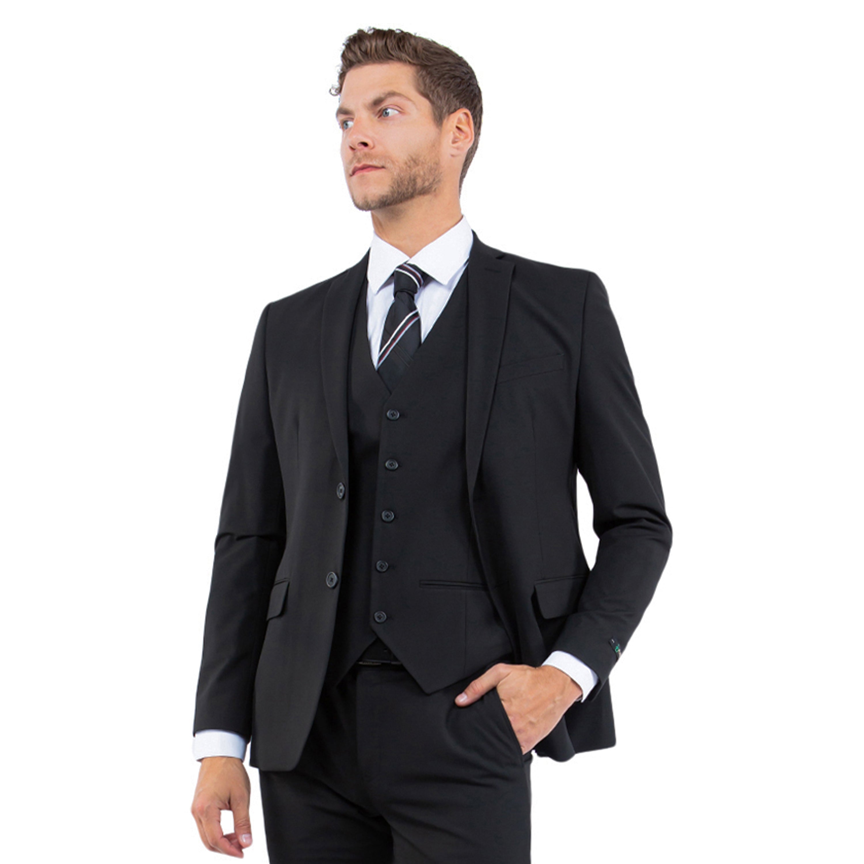 4-Way Stretch Mens 3pc Suit Set (Made to Move)