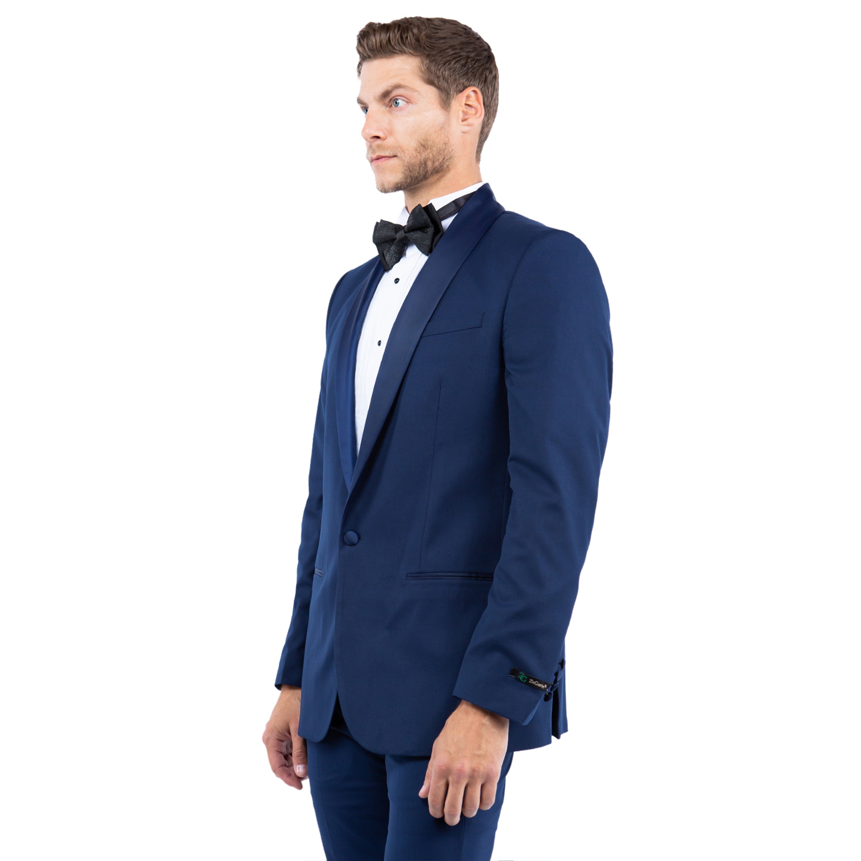 Men's Tailored-Fit Suits Separates Tuxedo Jacket w/ Shawl Collar