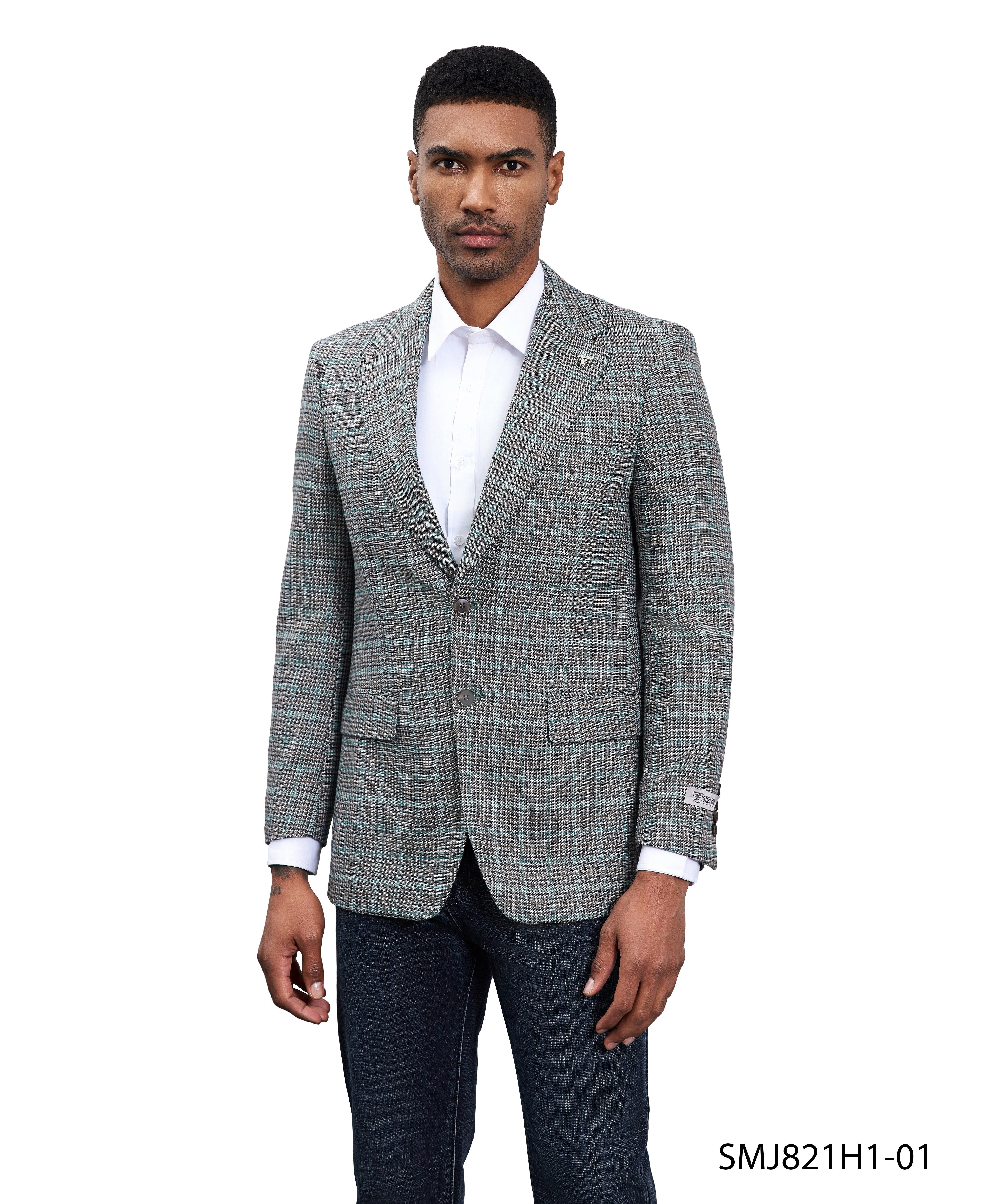 Mens-jacket Windowpane Plaid by Stacy Adams