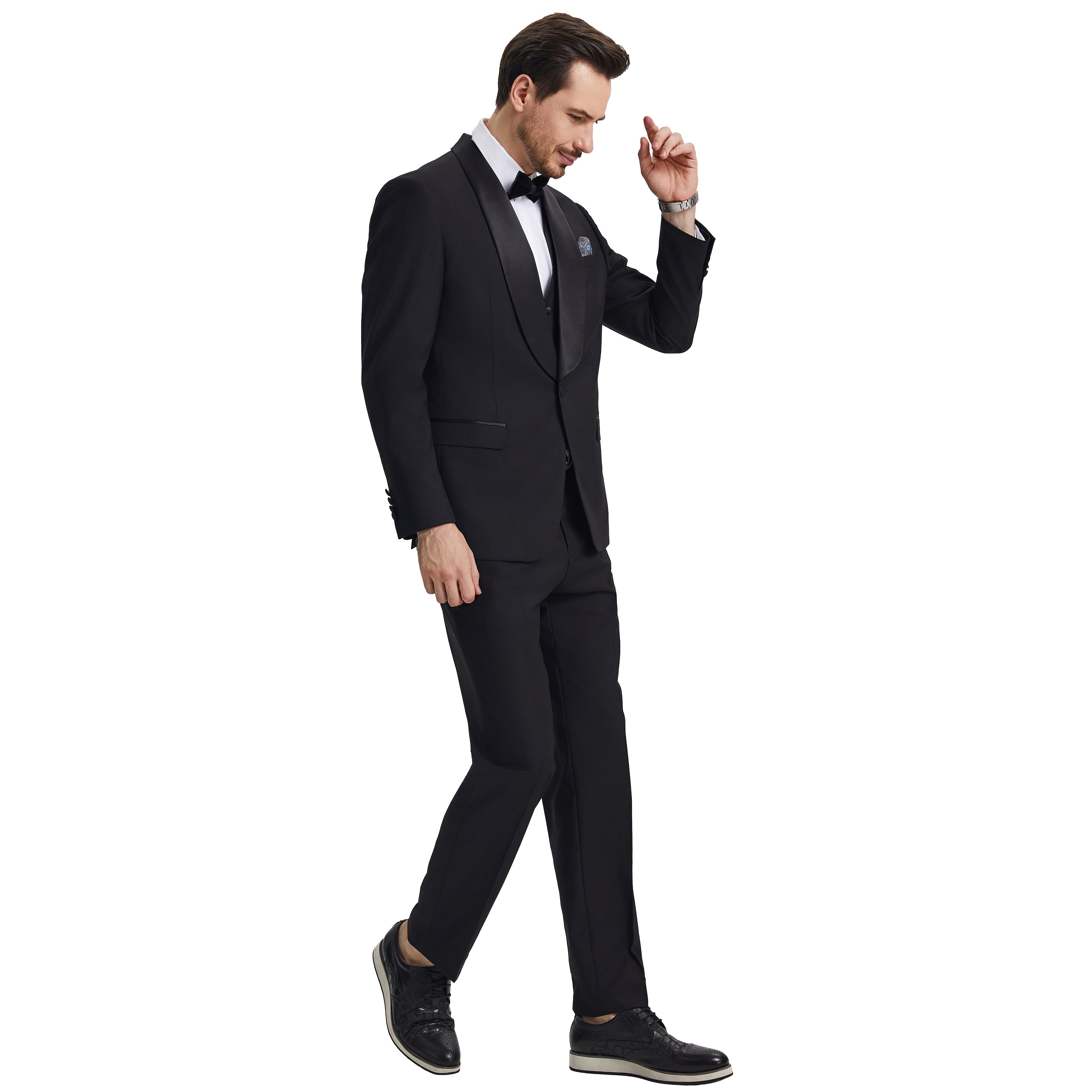 Men's Stacy Adams Hybrid-Fit 3pc Tuxedo Set