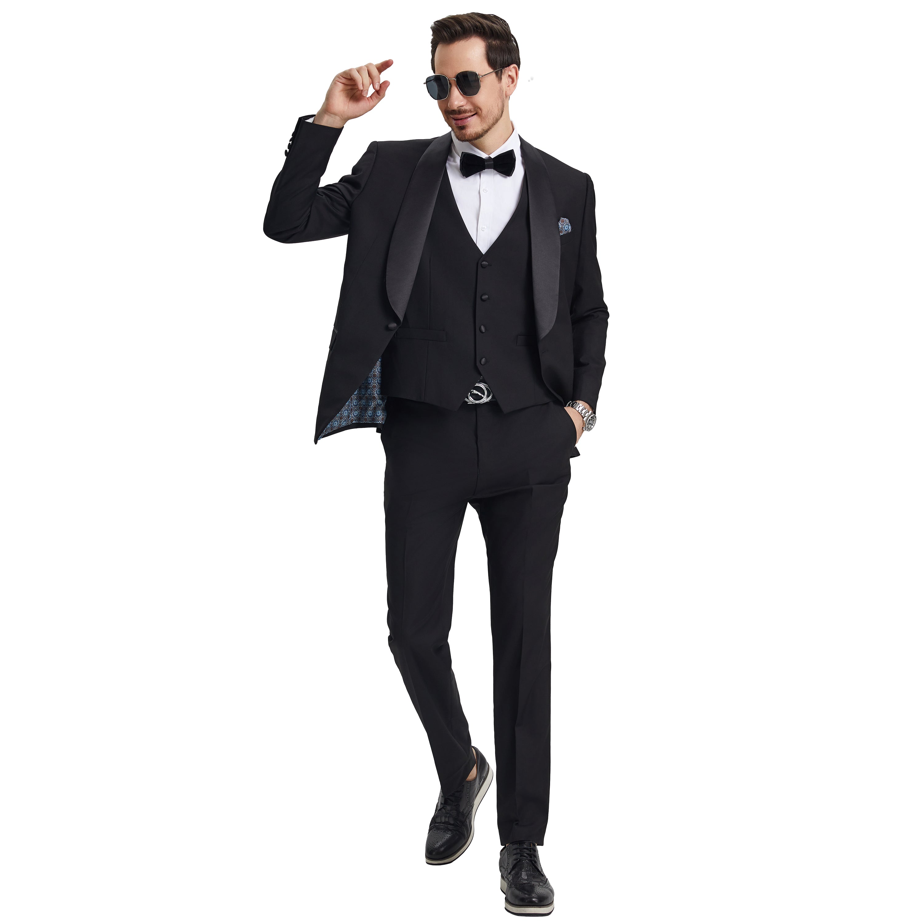 Men's Stacy Adams Hybrid-Fit 3pc Tuxedo Set