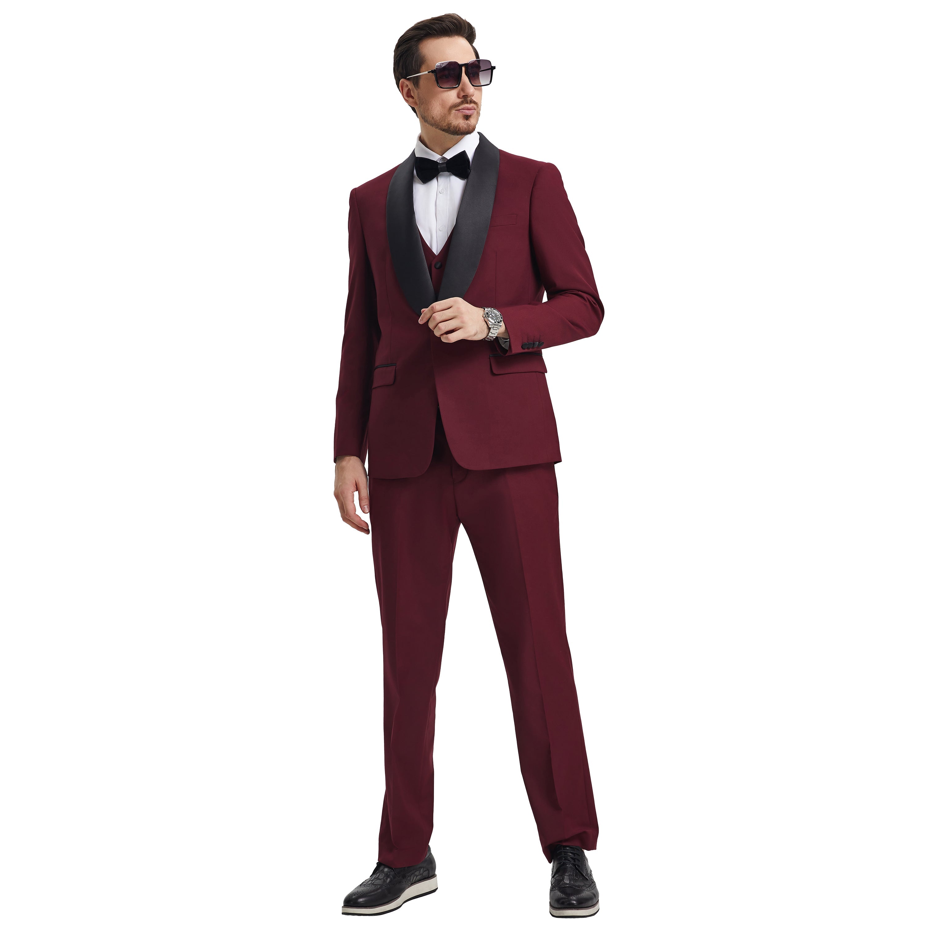 Men's Stacy Adams Hybrid-Fit 3pc Tuxedo Set