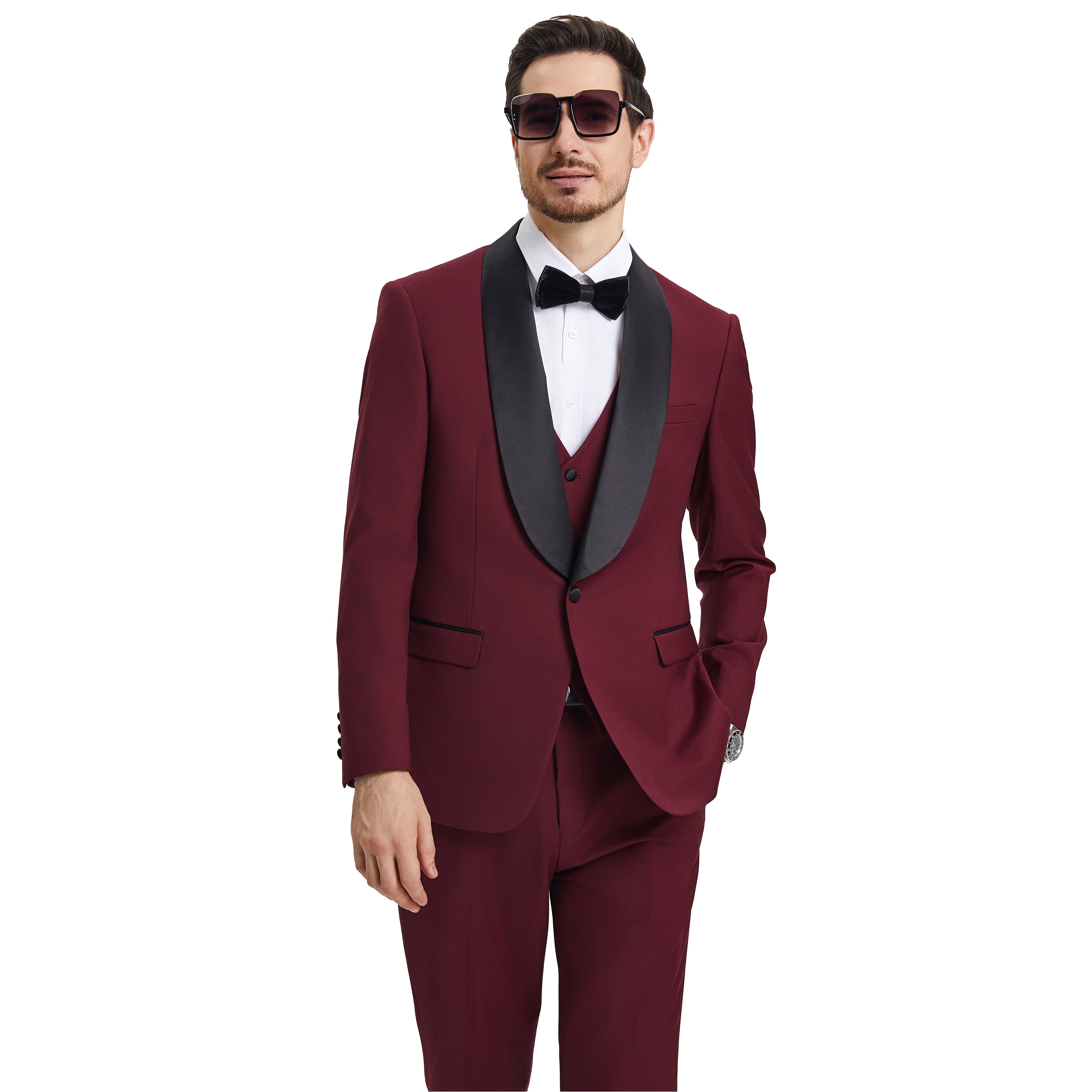 Men's Stacy Adams Hybrid-Fit 3pc Tuxedo Set