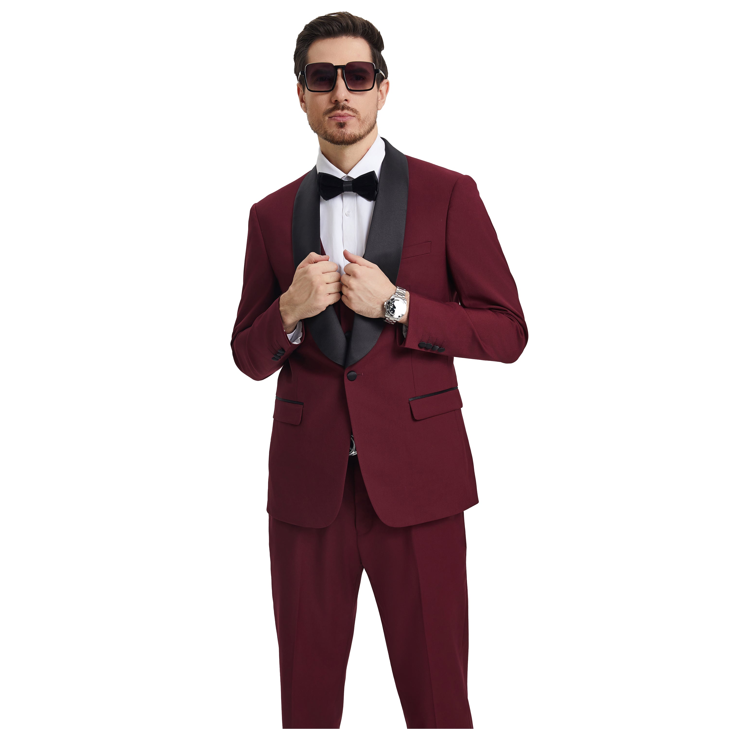 Men's Stacy Adams Hybrid-Fit 3pc Tuxedo Set