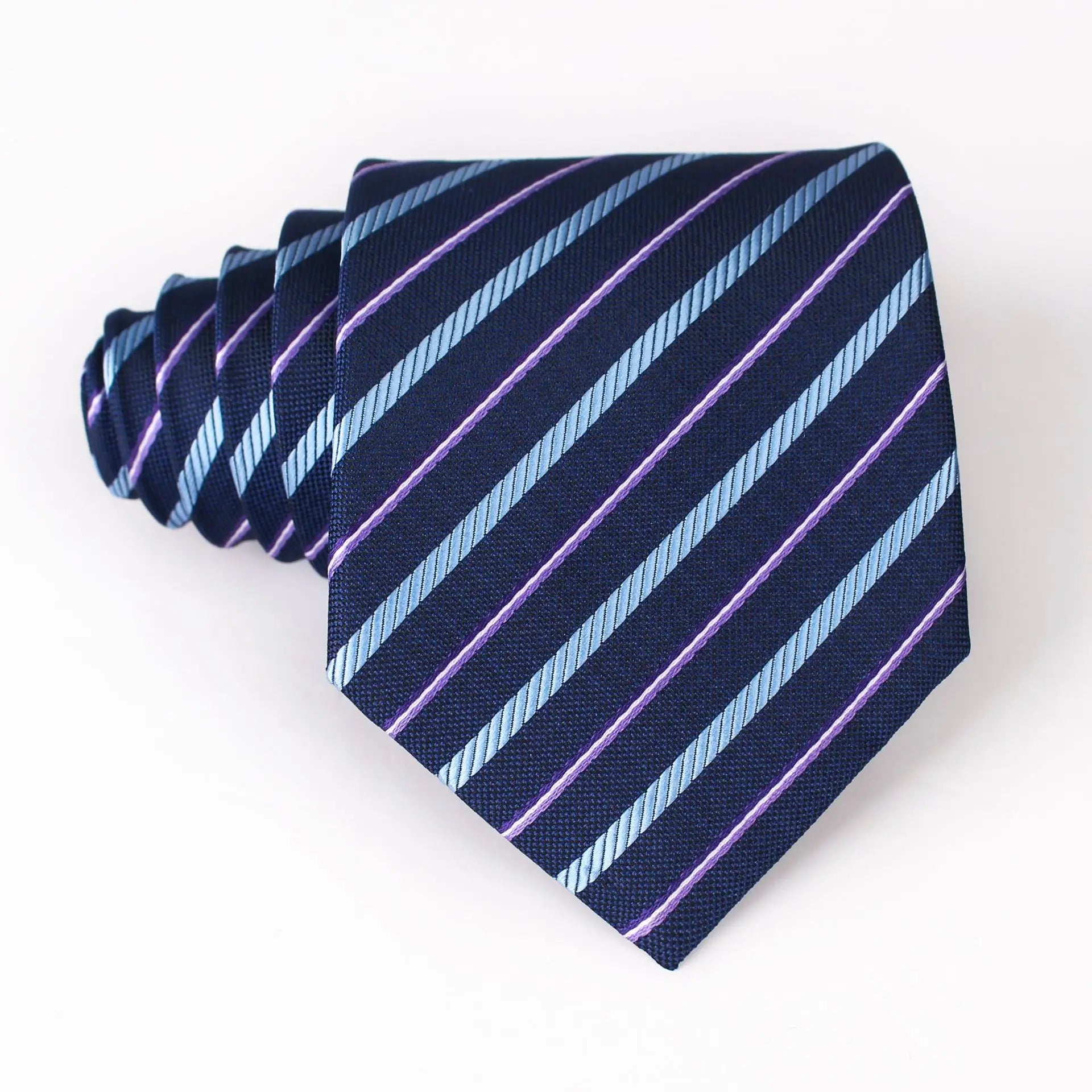 Navy tie with pink and blue stripes  8cm