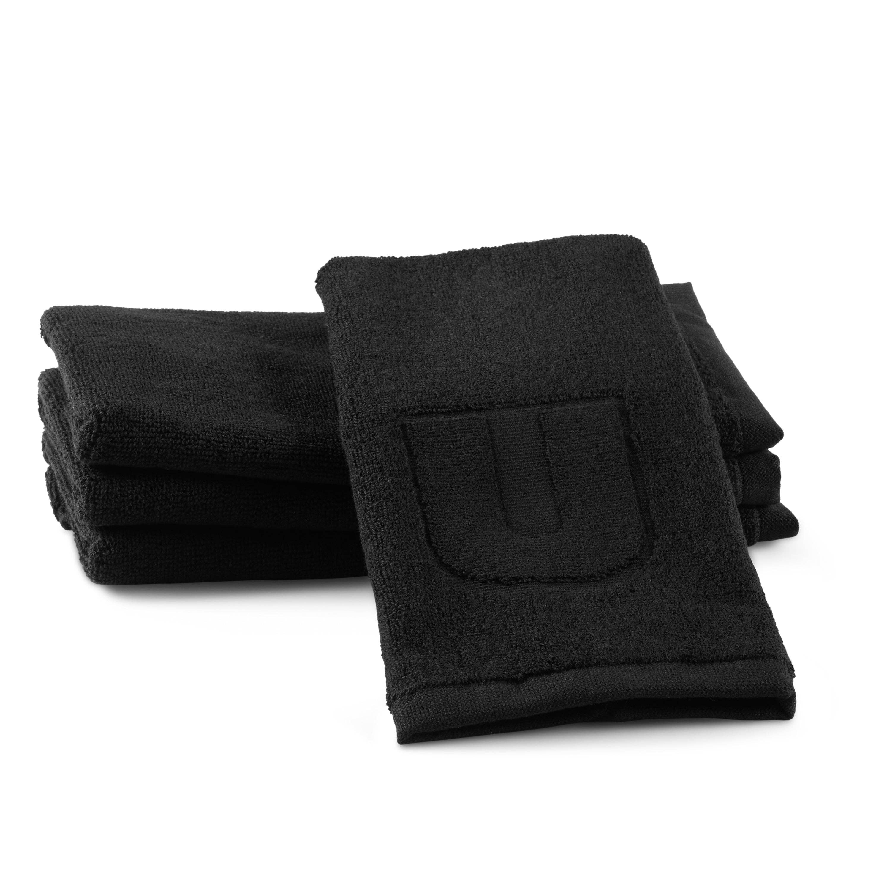 Black Initial Embossed Finger Towel