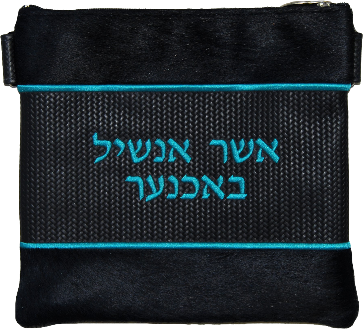 large center panel with piping design Tallis and Tefillin bag