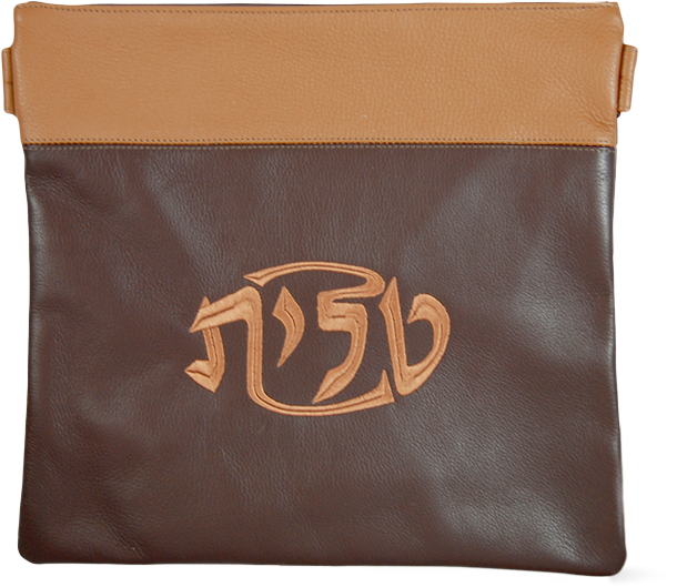 Contemporary Tallis and Tefillin bag with large bottom panel and thin panel for the name