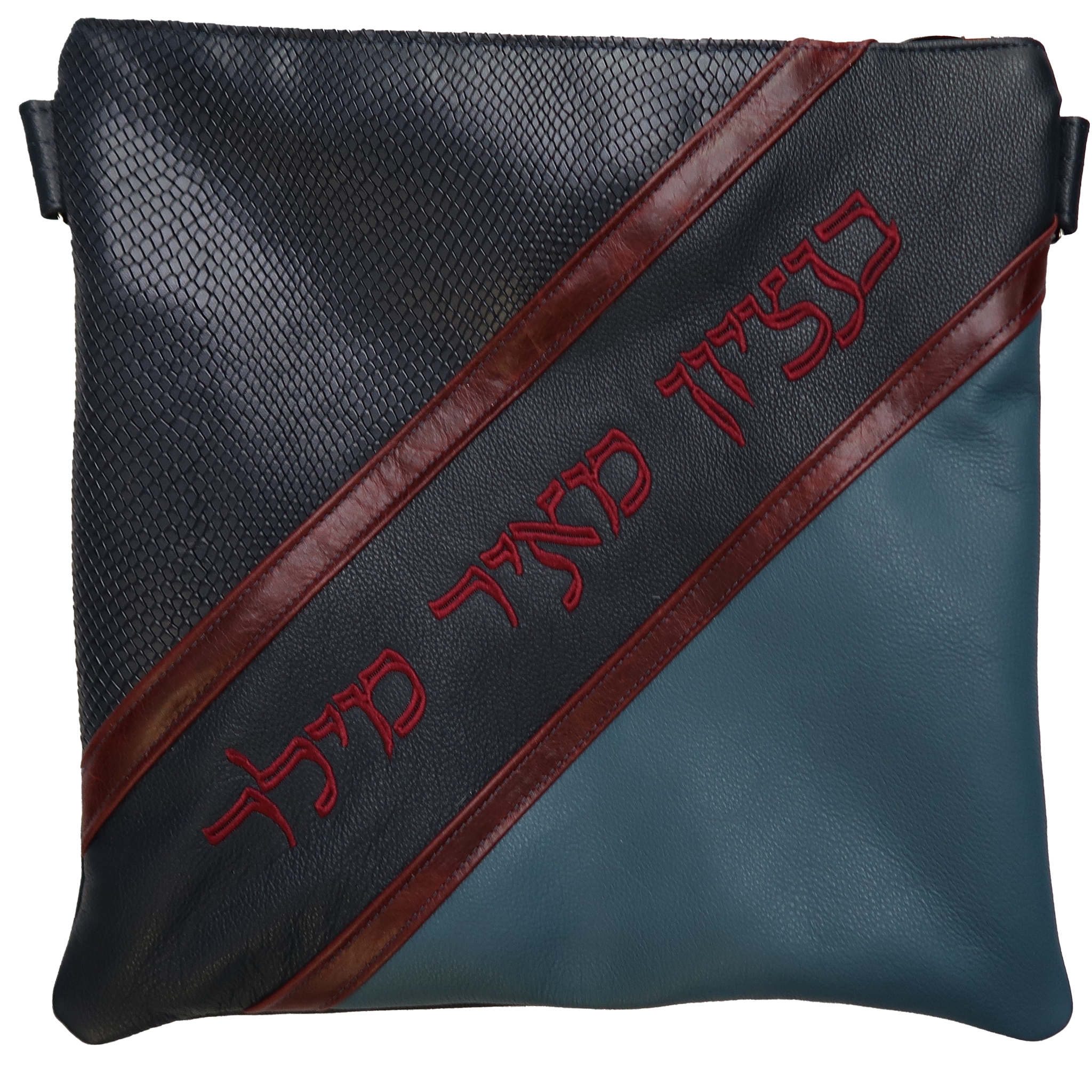 Leather Tallis & Tefilin Bag 3 Piece angle design